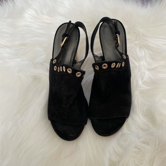 Stuart Weitzman Black Wedges with Tan Cork Heel - Picture 5 of 5